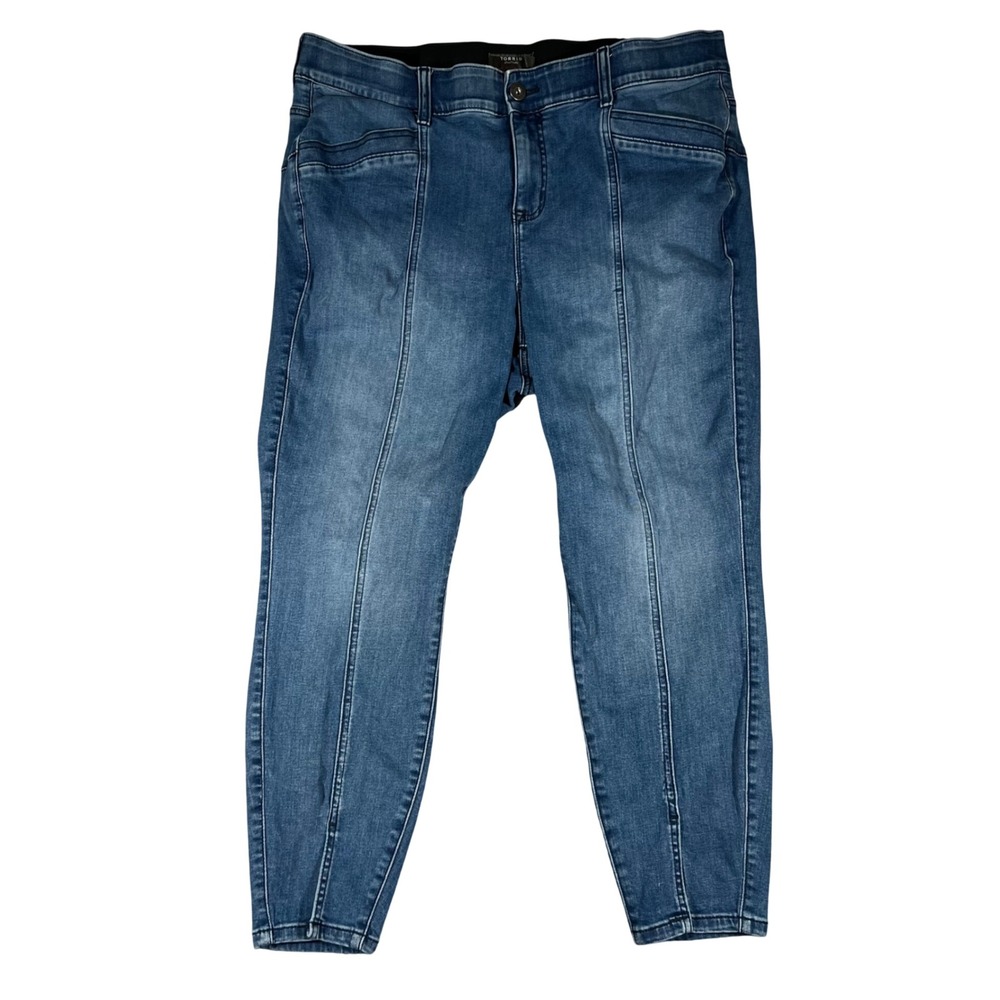 Torrid Bombshell Skinny Jeans 20R Blue Super Soft Front‎ Seam High Rise Denim